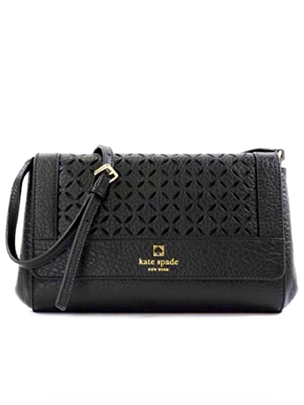 KATE SPADE ♠️ New York 🖤Greer🖤 PERRI LANE BLACK LEATHER CROSSBODY BAG 🌟EUC🌟
